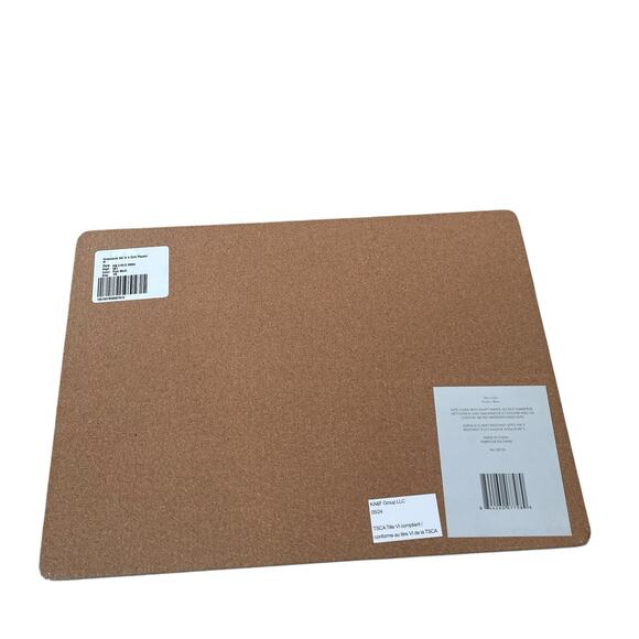 CHATEAU Christmas Ornament Cork Backed Hard Placemats 12x16 Set of 4 Holiday New - Picture 7 of 16